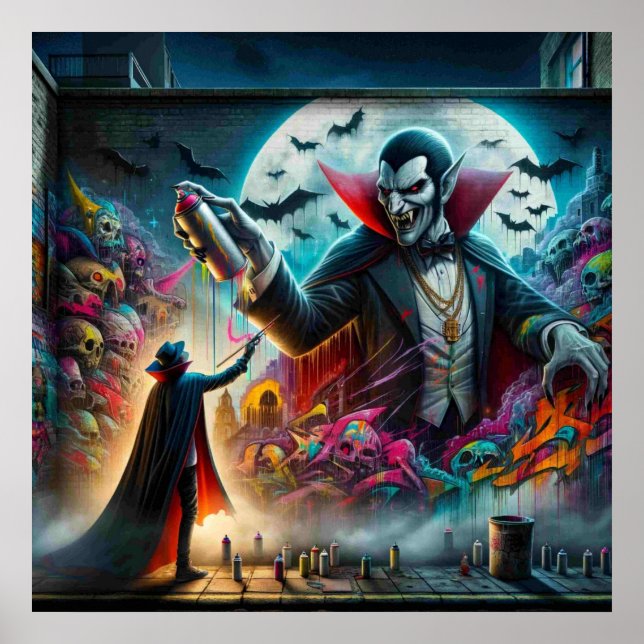 Affiche Halloween Vampire (Devant)