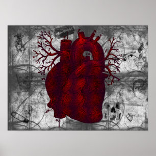 Affiche humaine foncée de coeur