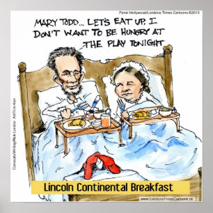 Affiche humoristique d'Abe Lincoln & Mary Todd au 
