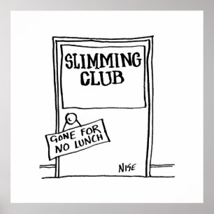 Affiche humoristique de porte du club d'amincissem