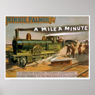 Affiche illustrant le train vintage