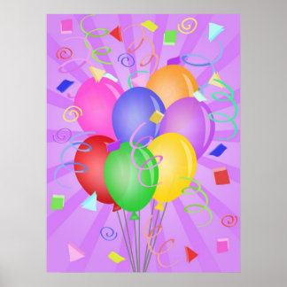 Affiche illustrant les ballons de fête