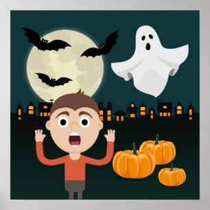 Affiche illustrant les chauves-souris de la lune d