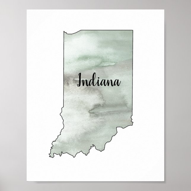 Affiche illustrant l'état de l'Indiana (Devant)