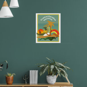 Affiche illustrative de l'île tropicale