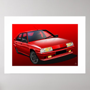 Affiche illustrée par 16V de Citroen BX
