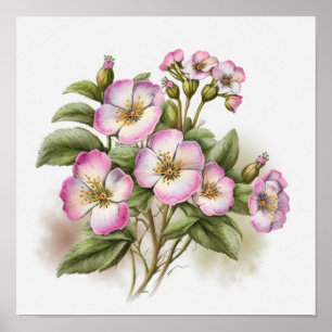Affiche Impression Artistique Fleurs de Primevère 