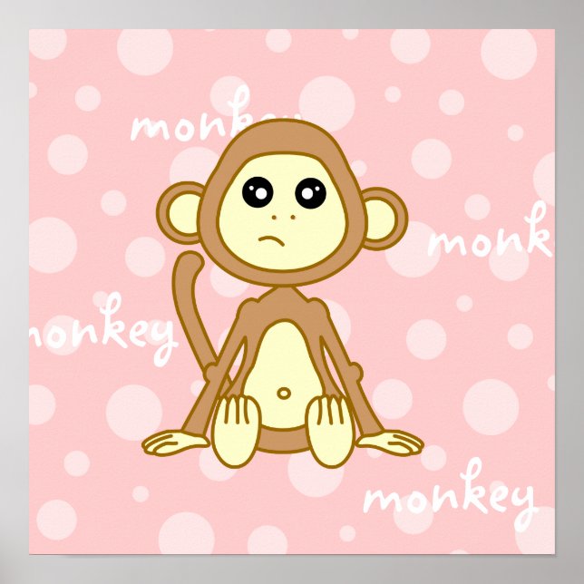 Affiche / Impression Mignonne de Singe Bébé pour l (Devant)