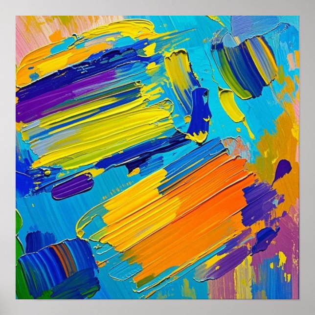 Affiche impressionnante design d'art abstrait (Devant)