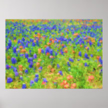 Affiche impressionniste Bluebonnet