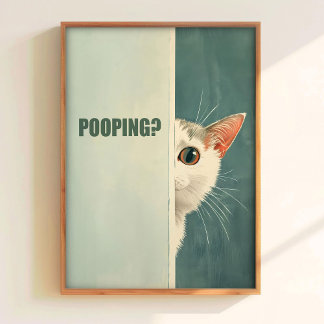 Affiche imprimable de chat aux toilettes êtes-vous