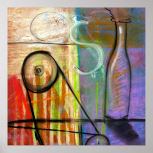 Affiche industrielle de machine d'alchimie