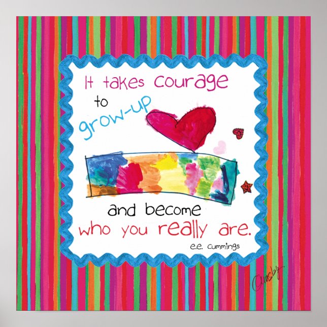Affiche inspirante avec l'art du coeur de l'enfant (Devant)