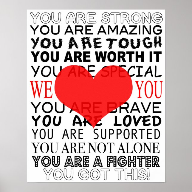 Affiche inspirationnelle pour les patients atteint (Devant)