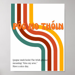 Affiche inspirée des années 70 Póg mo thóin Irland