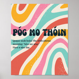 Affiche inspirée des années 70 Póg mo thóin Irland