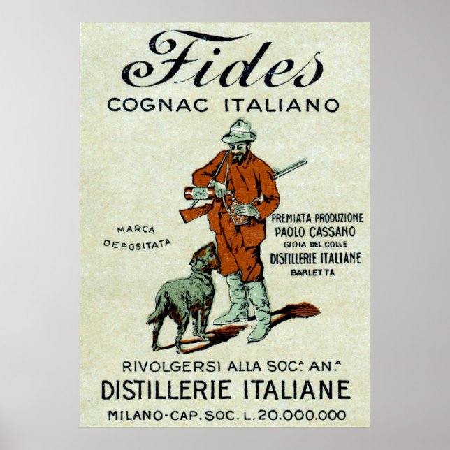 Affiche italienne de Cognac 1905 (Devant)