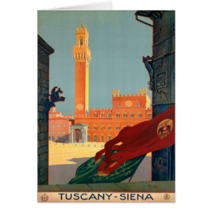 Affiche italienne vintage de voyage de la Toscane