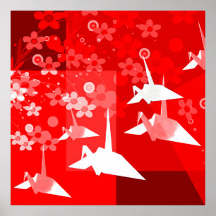 Affiche japonaise d'origami