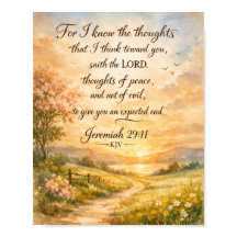 Affiche Jérémie 29:11 KJV – Art de verset biblique