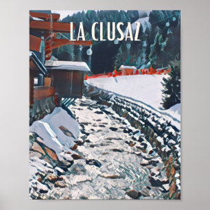 Affiche La Clusaz Station de ski