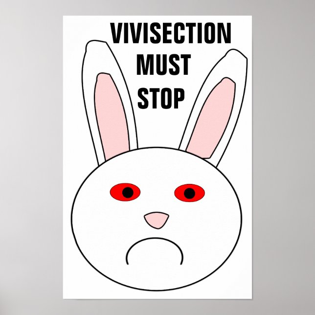Affiche « La vivisection doit cesser » (Devant)