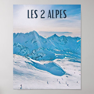 Affiche Les 2 Alpes Station de ski