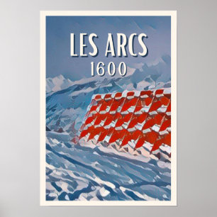 Affiche Les Arcs 1600 Station de ski 