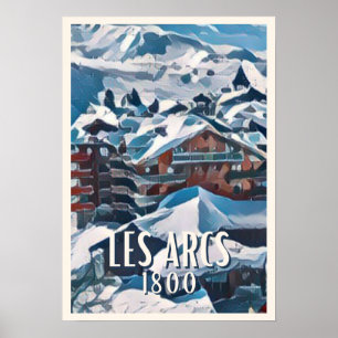 Affiche Les Arcs 1800 Station de ski