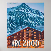 Affiche Les Arcs 2000 Station de ski