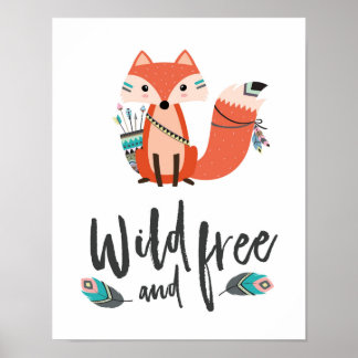 Affiche Little Fox sauvage et libre