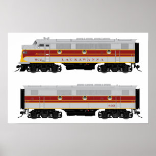 Affiche locomotive réglée de l'A-B F-3 diesel de