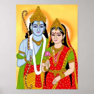 Affiche Lord Sitaram – Art mural divin & Décoratio