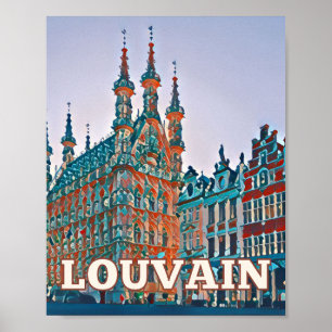 Affiche Louvain Belgique Photo Vintage 