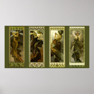 Affiche Lune et Étoiles d'Alphonse Mucha