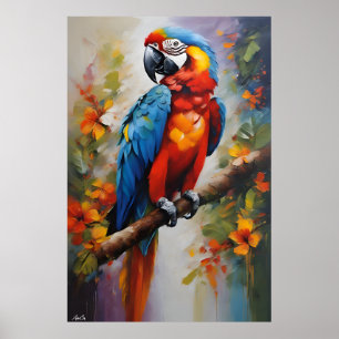 Affiche   Macaw   Style de peinture à l'huile