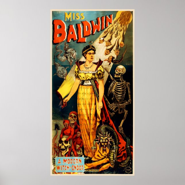 Affiche magique Vintage Miss Baldwin (Devant)