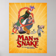 Affiche MAN VS SNAKE Don Bluth de Kickstarter