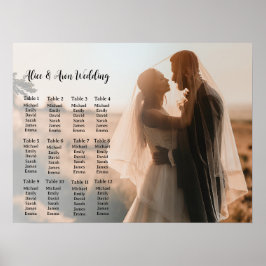 affiche mariage avec tableau de sièges avec photo