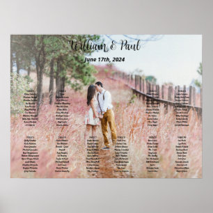 affiche mariage avec tableau de sièges avec photo