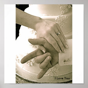 Affiche mariage "Je t'aime"