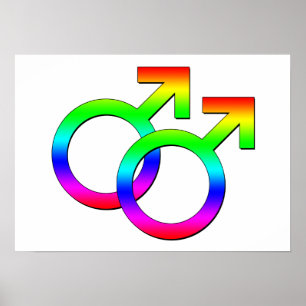 Affiche masculine de deux signes