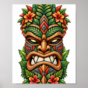 Affiche Masque Flamme Tropicale