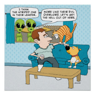 Affiche mauvaise drôle de chat