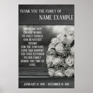 Affiche mémorielle Un bouquet de roses blanches mo