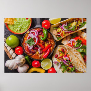 Affiche mexicaine 1/3 de nourriture