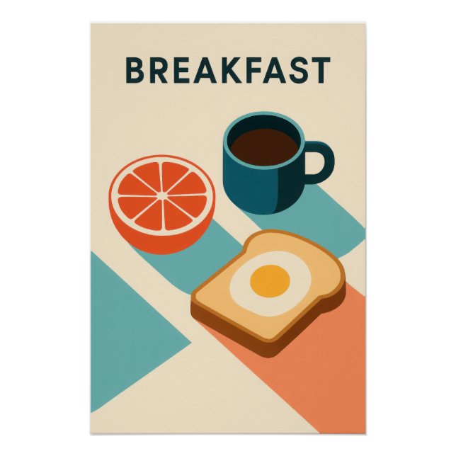 Affiche minimaliste : BREAKFAST (Devant)