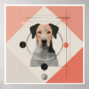 Affiche minimaliste de chien abstrait
