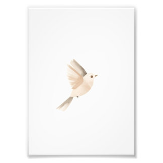Affiche minimaliste oiseau en vol – Art mural doux