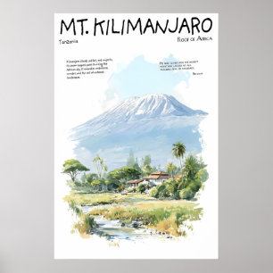 Affiche Mont Kilimanjaro Tanzanie Afrique